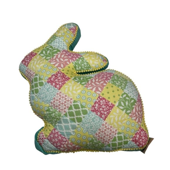 Cupcakes and Cashmere Throw Pillow Patchwork Bunny Easter Country Cottagecore - Picture 3 of 8